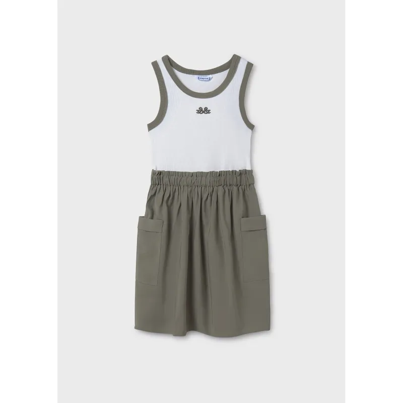 GREEN & WHITE DRESS CARGO POCKET KNIT TOP / 6980-058