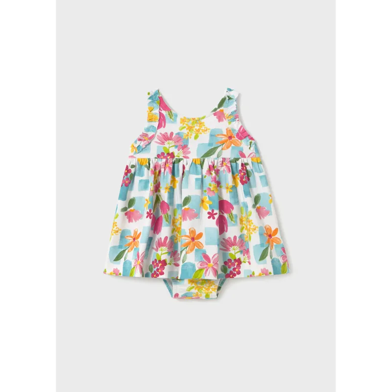 MULTI COLORED 2PC DRESS & PANTY BLUE FLORAL PRINT / 1925-082