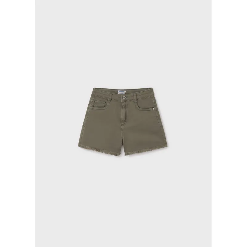 GREEN TWILL SHORTS BASIC FRINGE TRIM / 275-047