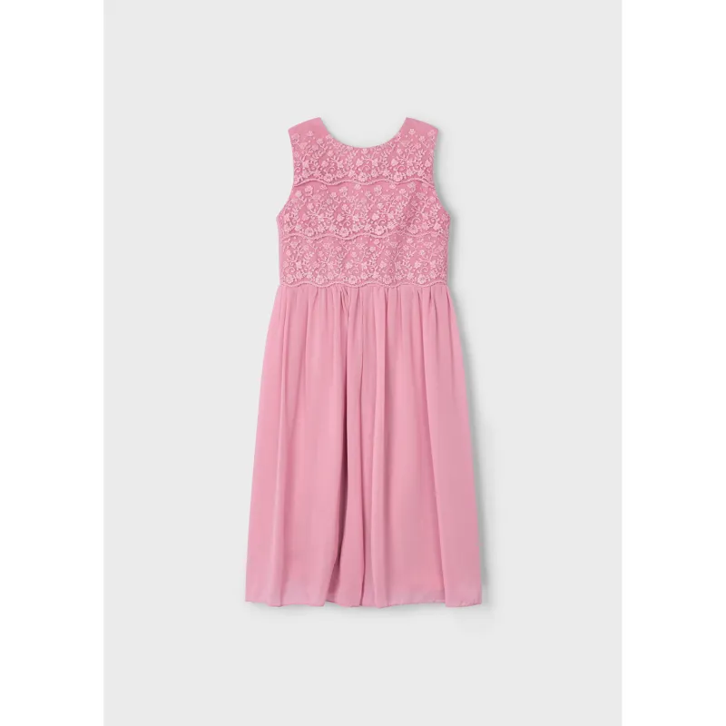 ROSE CHIFFON JUMPSUIT LACE BODICE SHORT / 3870-052