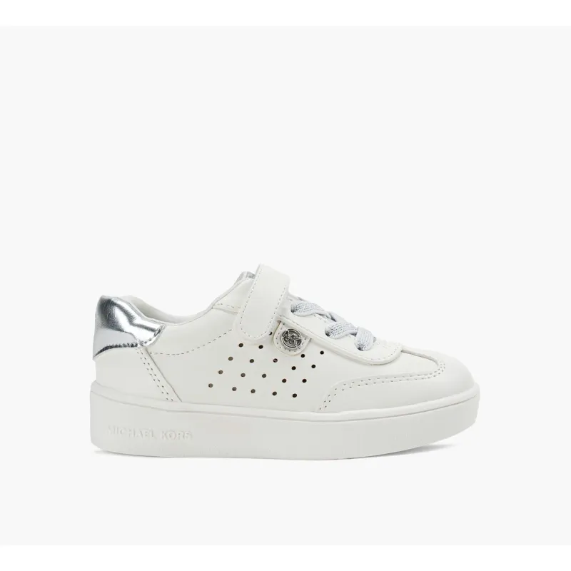 WHITE & SILVER SHOE LACES & PIN HOLE CUTOUT JEM SCOTTY / MK02284102