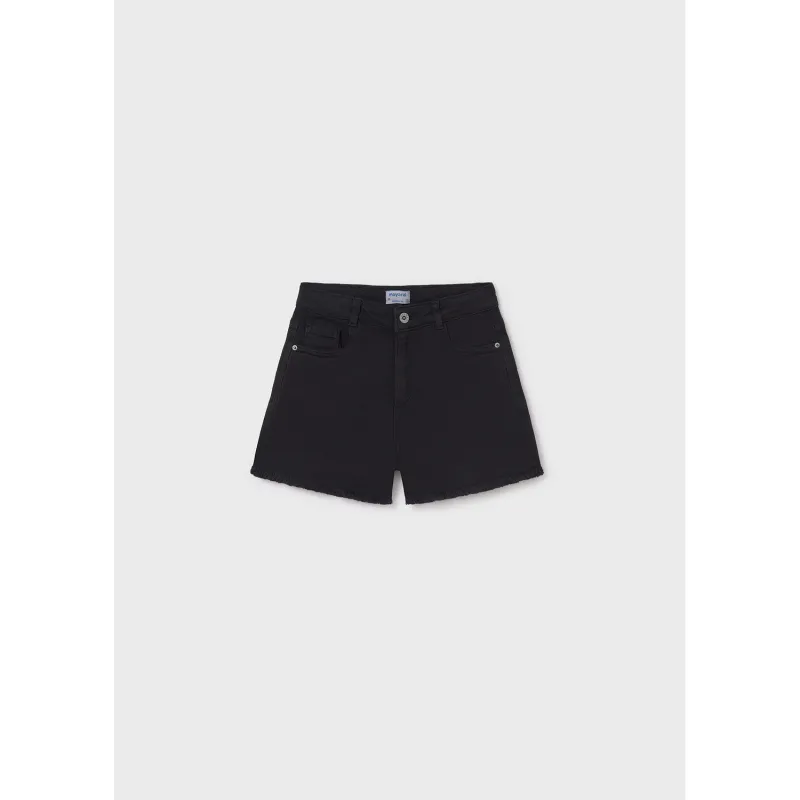 BLACK TWILL SHORTS BASIC FRINGE TRIM / 275-050