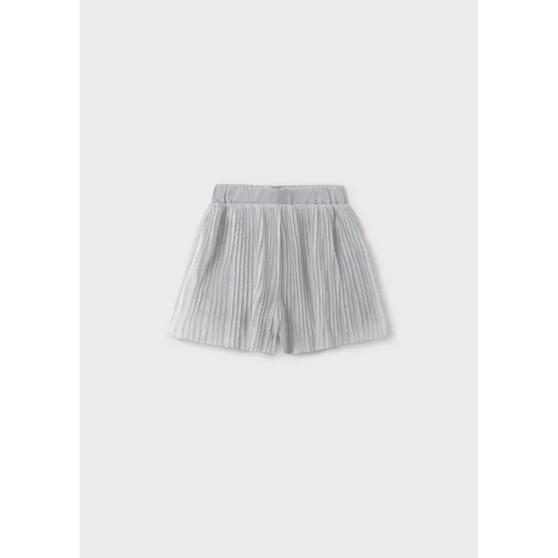 SILVER PLEATED SHORTS / 6215-055