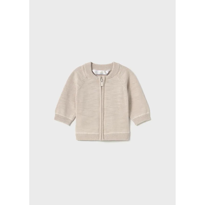 BEIGE KNIT CARDIGAN ZIP CLOSURE / 1395-072
