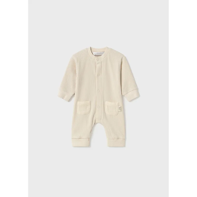 BIEGE KNIT ROMPER RIBBED / 1797-034