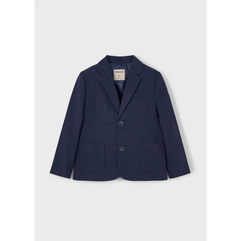 NAVY LINEN BLAZER 2 POCKETS / 3417-057