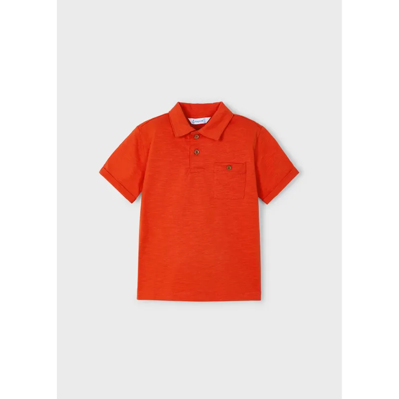 RED POLO TOP WITH POCKET SHORT SLEEVE / 3109-011
