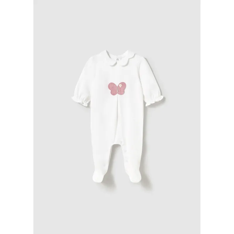 OFF WHITE SLEEPER PINK BUTTERFLY APPLIQUE / 1751-056A