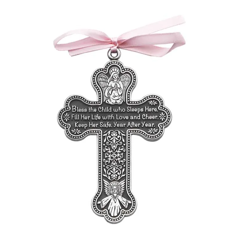 BLESS THIS GIRL PEWTER CRIB CROSS / ABB-CM7