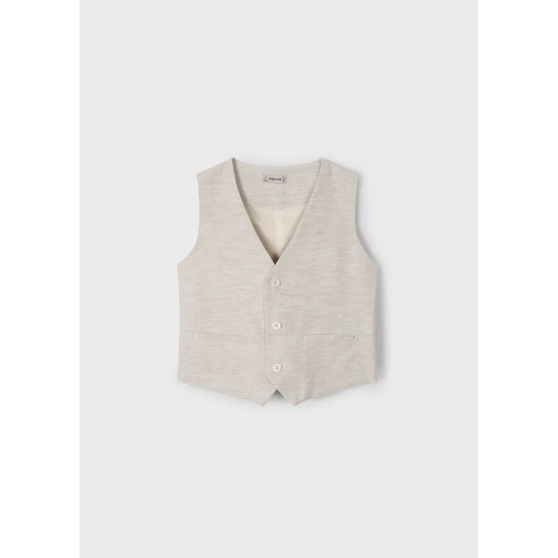 BEIGE/SAND LINEN VEST / 3369-016