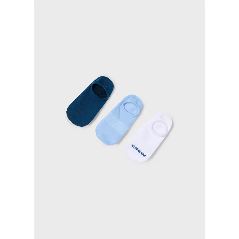 WHITE BLUE & NAVY 3PC SHOE SOCK SET / 10910-069
