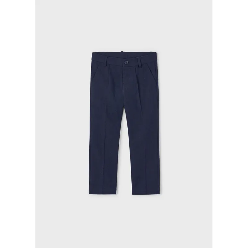 NAVY LINEN DRESS PANT CHINO TAILORING / 3563-054