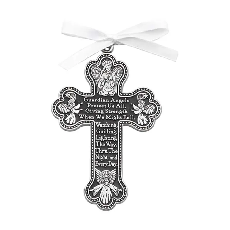 GUARDIAN ANGEL PEWTER CRIB CROSS / ABB-CM8
