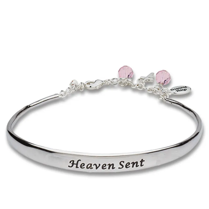 PINK CUFF/CHAIN BABY BRACELET HEAVEN SENT / SHE-MM3197HSPK