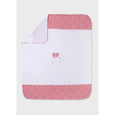 OFF WHITE COTTON BLANKET BUTTERFLY APPLIQUE / 9861-056