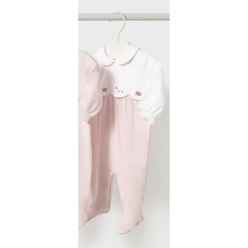 PINK SLEEPER WHITE BODICE ROSE EMBODRIED / 1751-057