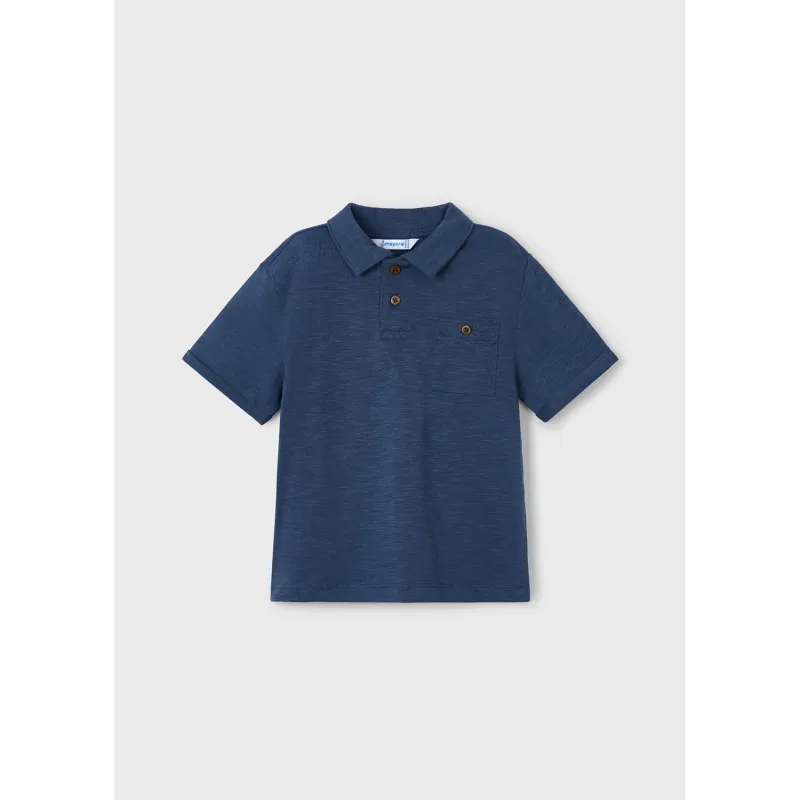 MIDNIGHT BLUE POLO TOP SHORT SLEEVE WITH POCKET / 3109-012