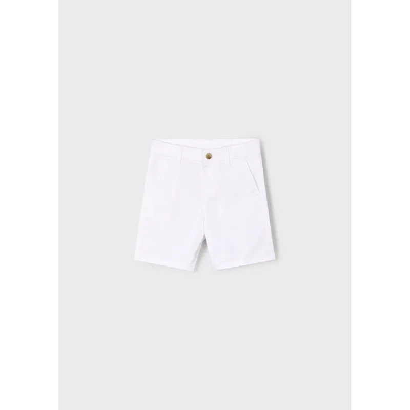 WHITE TWILL CHINO SHORTS / 202-038