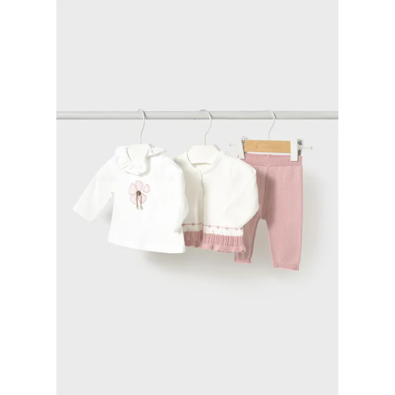 CREAM 3PC KNIT PANT SET PINK PANT / 1589-028