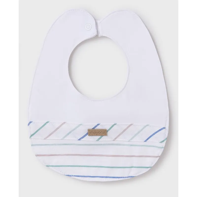 CREAM BIB MULTI COLORED STRIPE / 9877-074