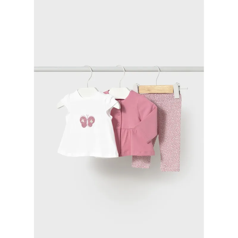 3PC PINK LEGGING & JACKET SET PRINTED LEGGING / 1761-083