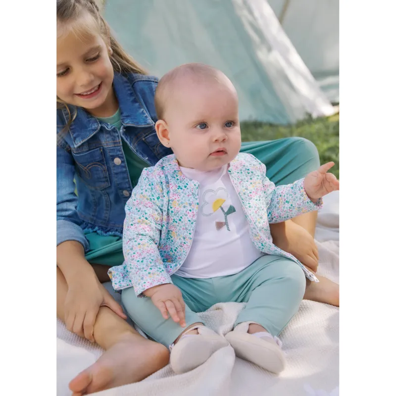 JADE GREEN 3PC TRACKSUIT FLORAL PRINT / 1854-094