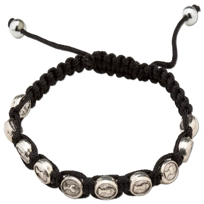 BLACK CHALICE BEADED MACRAME BRACELET / SHE-MM3232