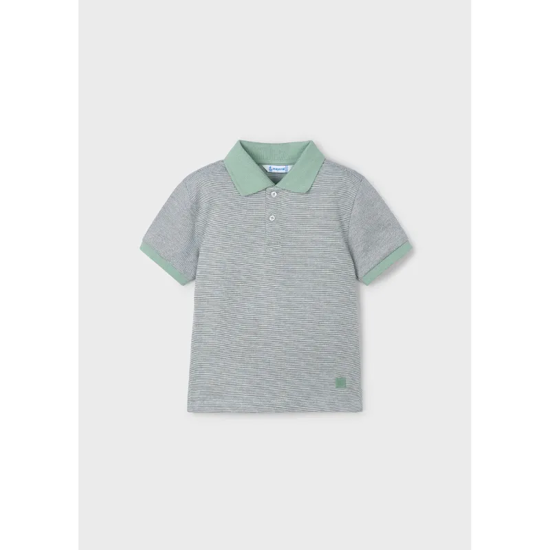 GREEN POLO TOP SHORT SLEEVE PRINTED / 3105-055