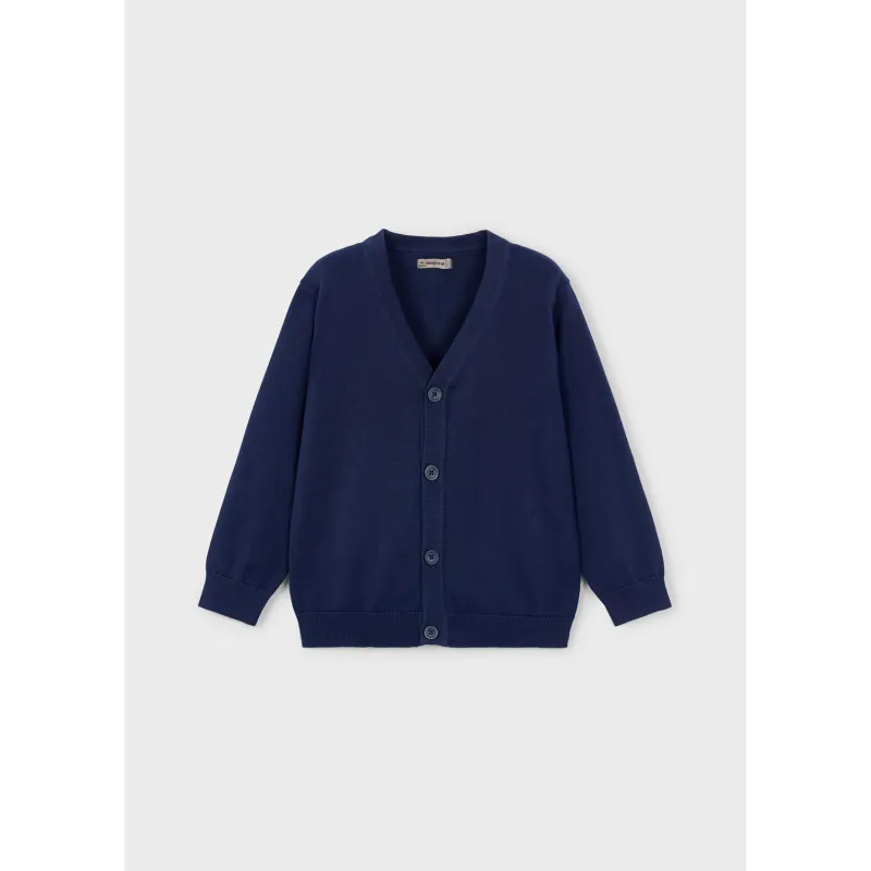 NAVY KNIT CARDIGAN VNECK / 3372-020