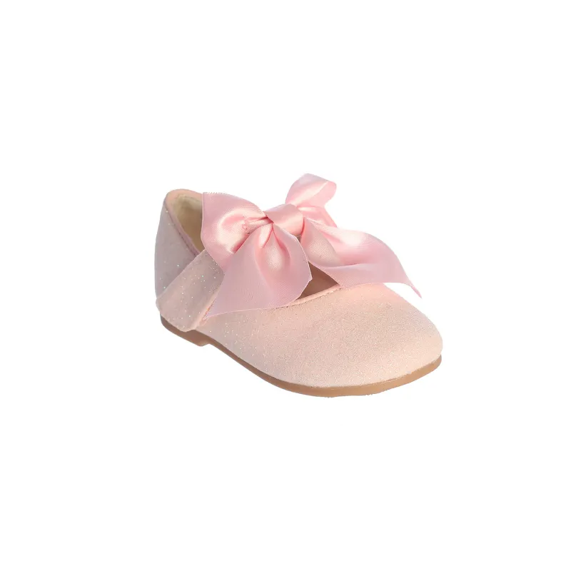 PINK SHIMMER SHOE SATIN BOW / TTS162