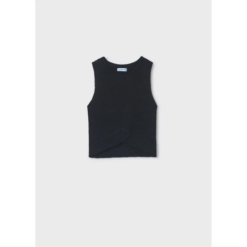 BLACK KNIT TOP SLEEVELESS SPARKLY / 6039-019