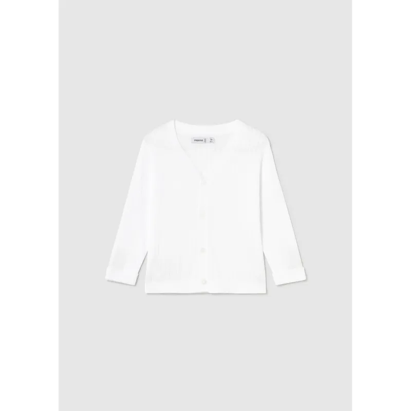 WHITE KNIT CARDIGAN / 1305-050