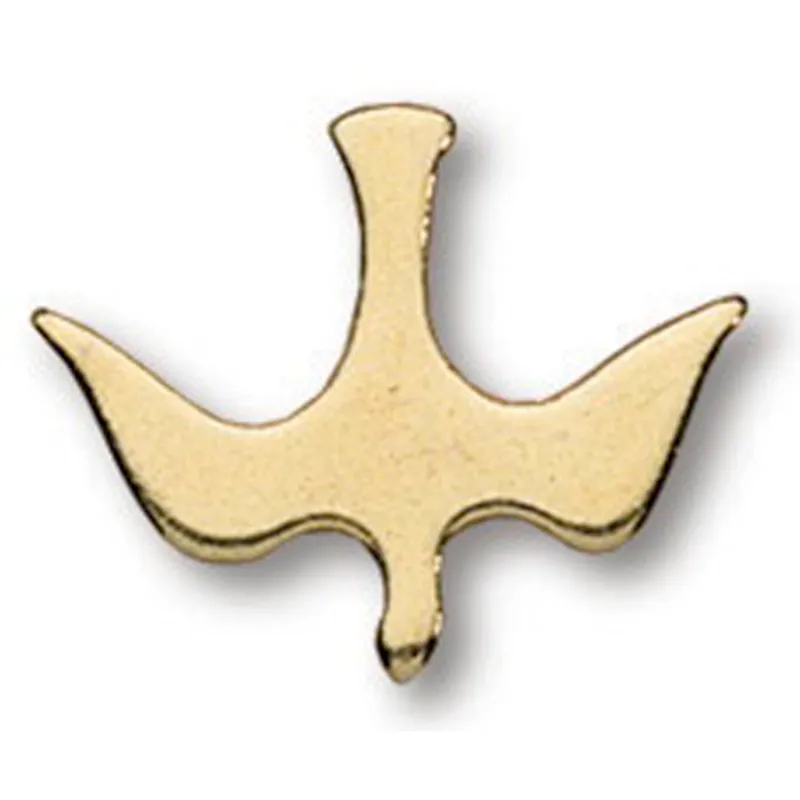 GOLD SOLID DOVE LAPEL PIN / REL-4010