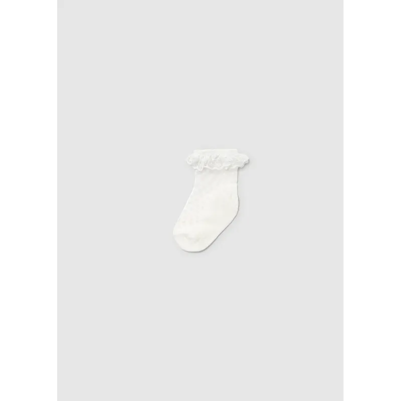 OFF WHITE PLUMETI SOCK LACE TRIM / 10873-091