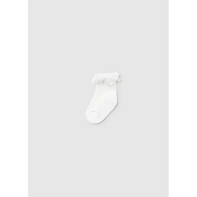 WHITE PLUMETI SOCK LACE TRIM / 10873-092