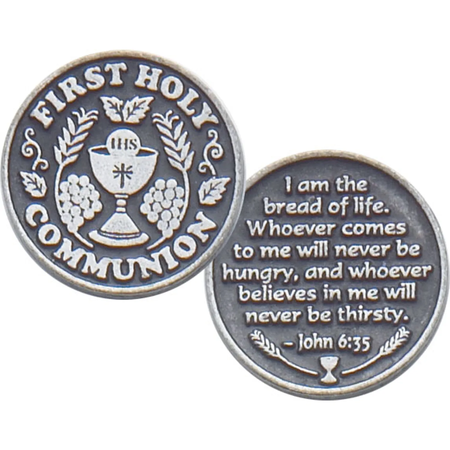 Portugal Unisex Pewter Finish Pocket Token First Communion | Style Abb ...