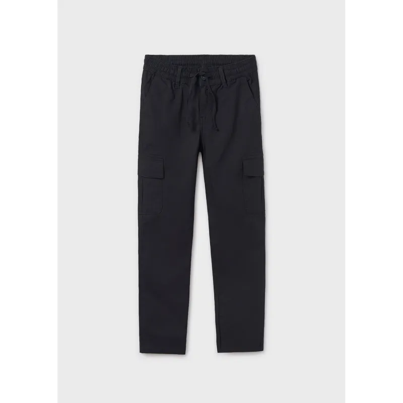 BLACK CARGO PANT WIDELEG / 6526-034