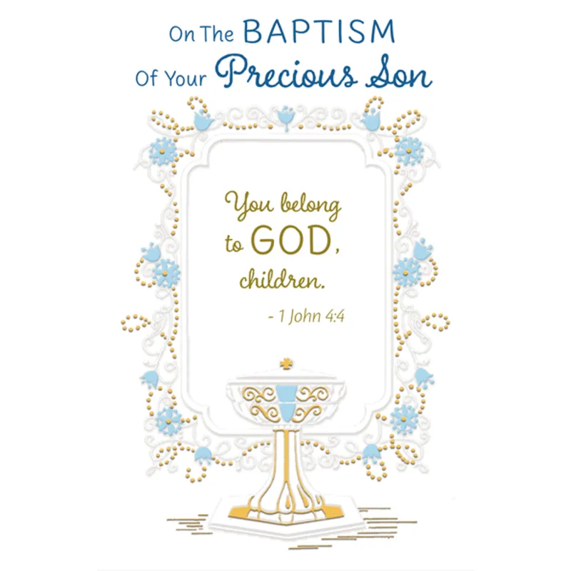 BLUE PRECIOUS SON BAPTISM CARD / GDF-88633