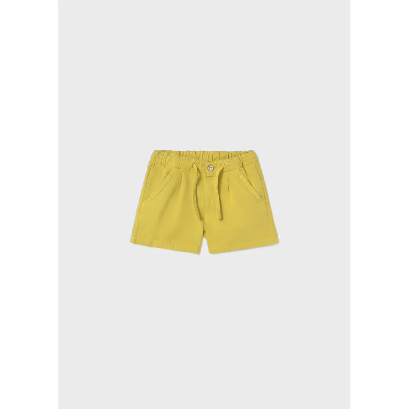 YELLOW LINEN BERMUDA SHORT / 1247-026