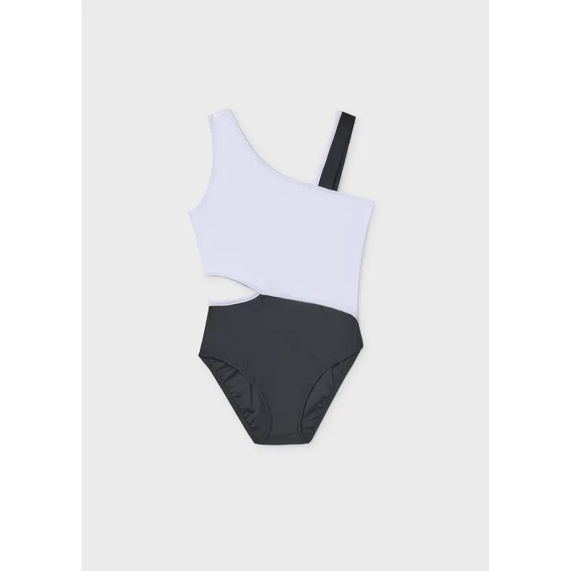 BLACK & WHITE SWIMSUIT SIDE CUTOUT / 6771-036