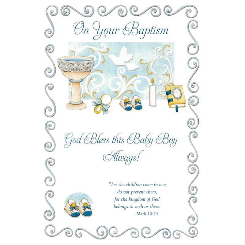 BOY'S BAPTISM CARD GOD BLESS CHALICE / GOF88532