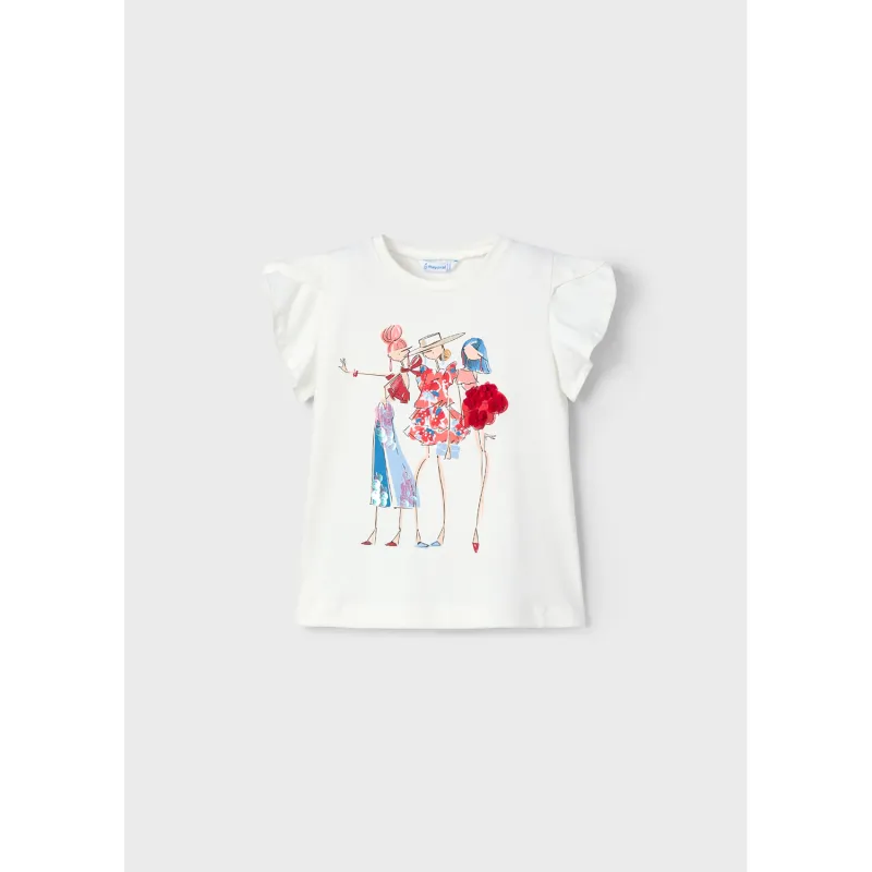 OFF WHITE TSHIRT 3 GIRLS PRINT MCL / 3004-091
