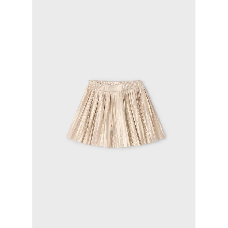 GOLD LAME PLEATED SKORT / 3907-030