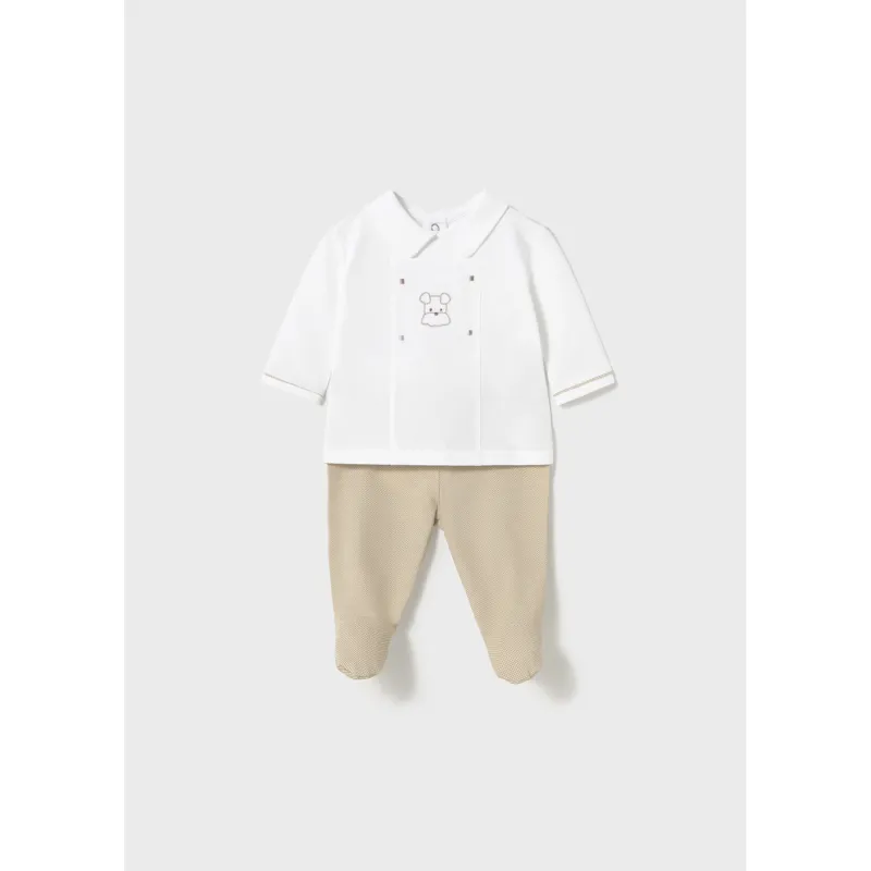 CREAM & BEIGE LEG WARMER SET 9M-18M NO FEET / 1558-027
