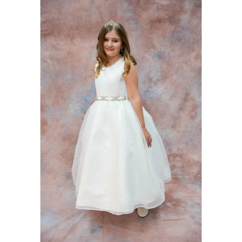 DRESS IVORY SATIN & ORGANZA BELT TS04 SATIN / 3937