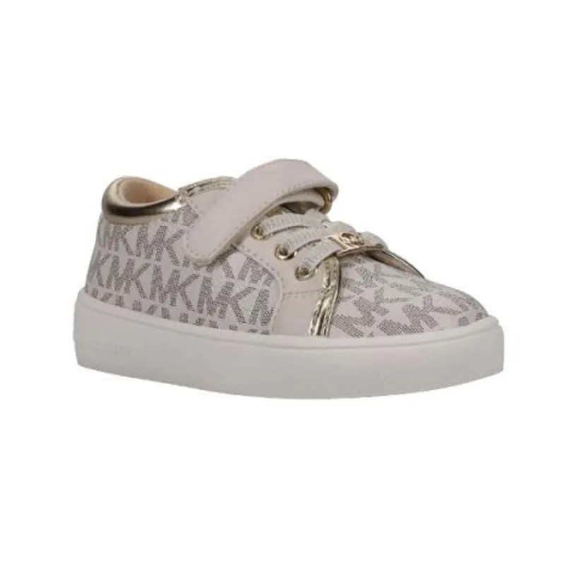 CREAM SHOE GOLD TRIM JEM RALLEY PS MK ALOVER PRINT W/LACES / MK02484256