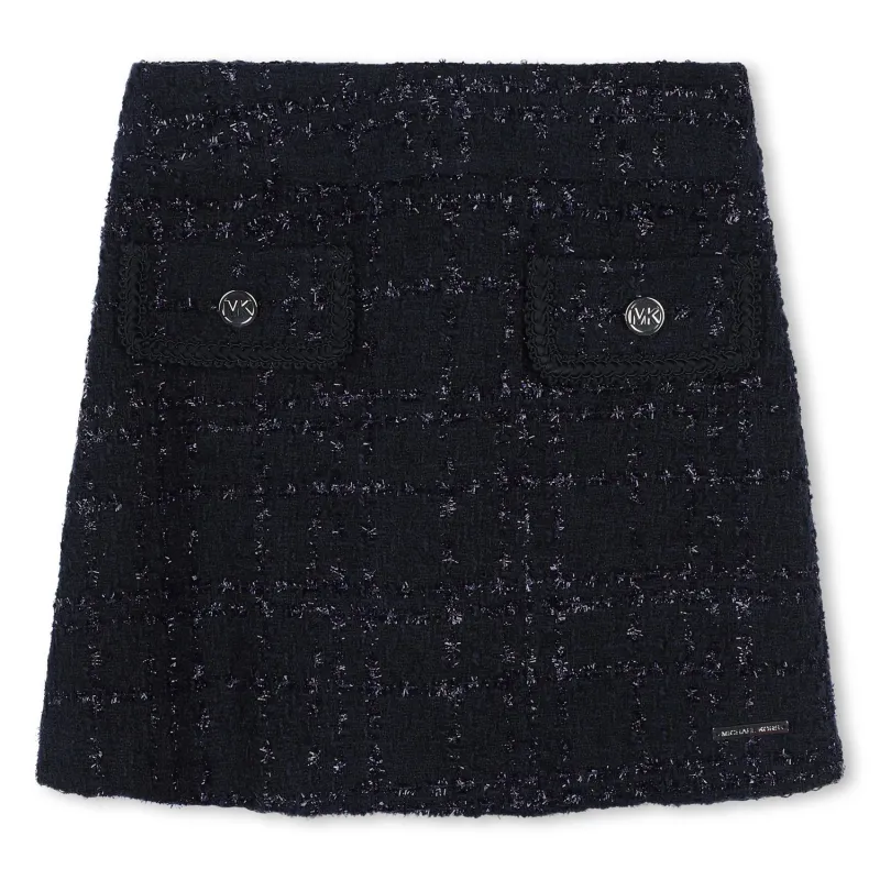 NAVY TWEED SHORT SKIRT 2 POCKETS / R30197-849
