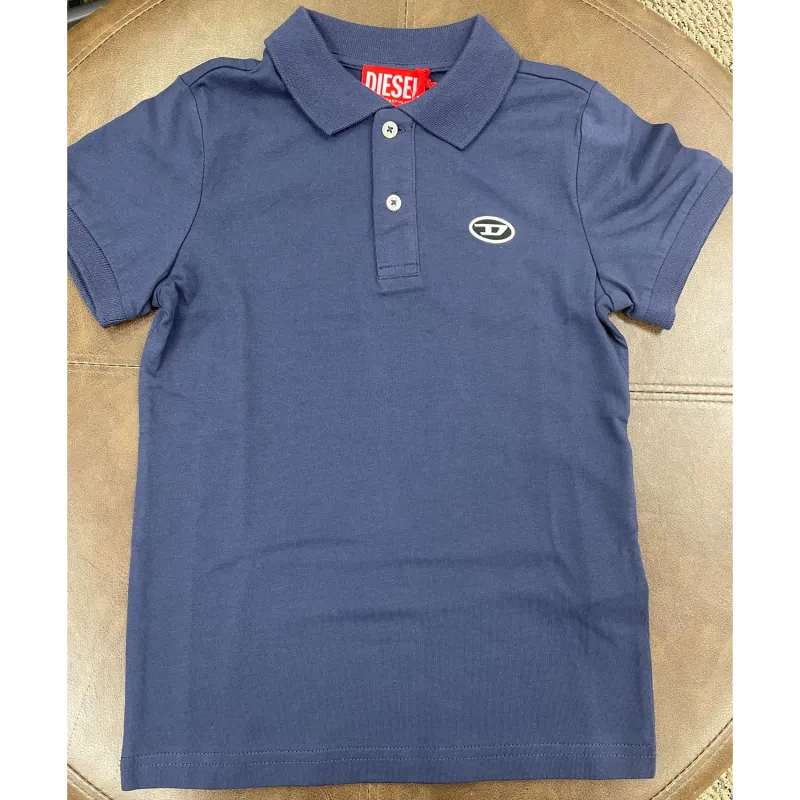 NAVY POLO TOP SHORT SLEEVE SMALL D LOGO / J02018-K8AT