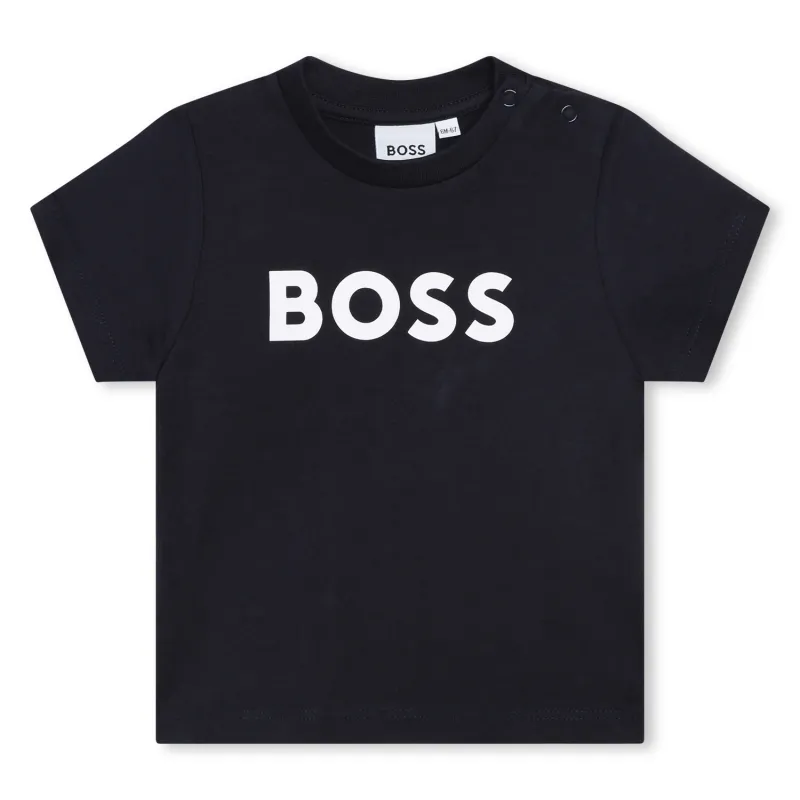 P10013BOS / NAVY TSHIRT SHORT SLEEVE WHITE BOSS LOGO / J05P12-849