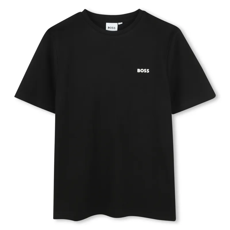 P10016BOS / BLACK TSHIRT SMALL BOSS LOGO SHORT SLEEVE / J51619-09B